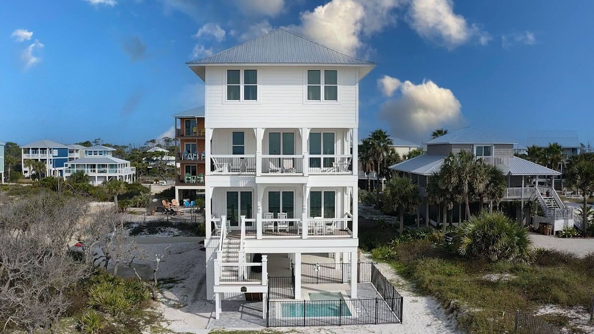 Cape San Blas House | New gulf front stunner! Private pool, elevator, beach gear!