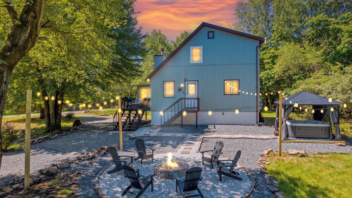 Tunkhannock Township Cottage | New! Hot Tub, Fire-pit, Shuffleboard, Game Room, Kids Play Area and More!