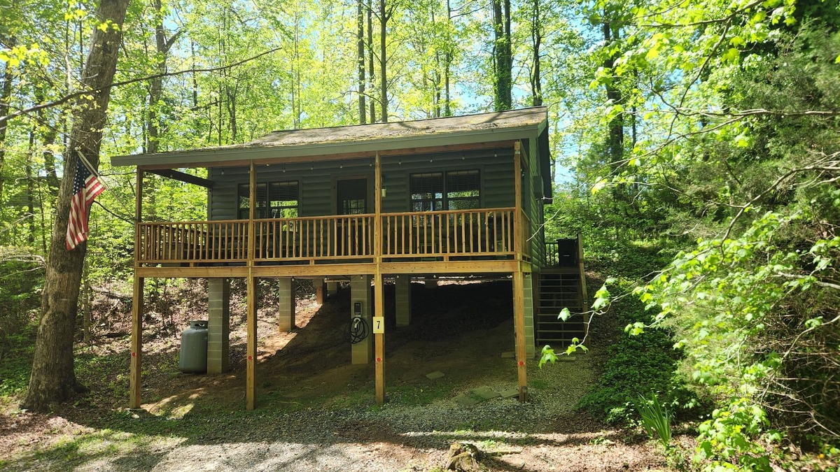 Helen Cabin | NEW HOTTUB! 1/4/25 Walk to town, EV Charger, In the Woods