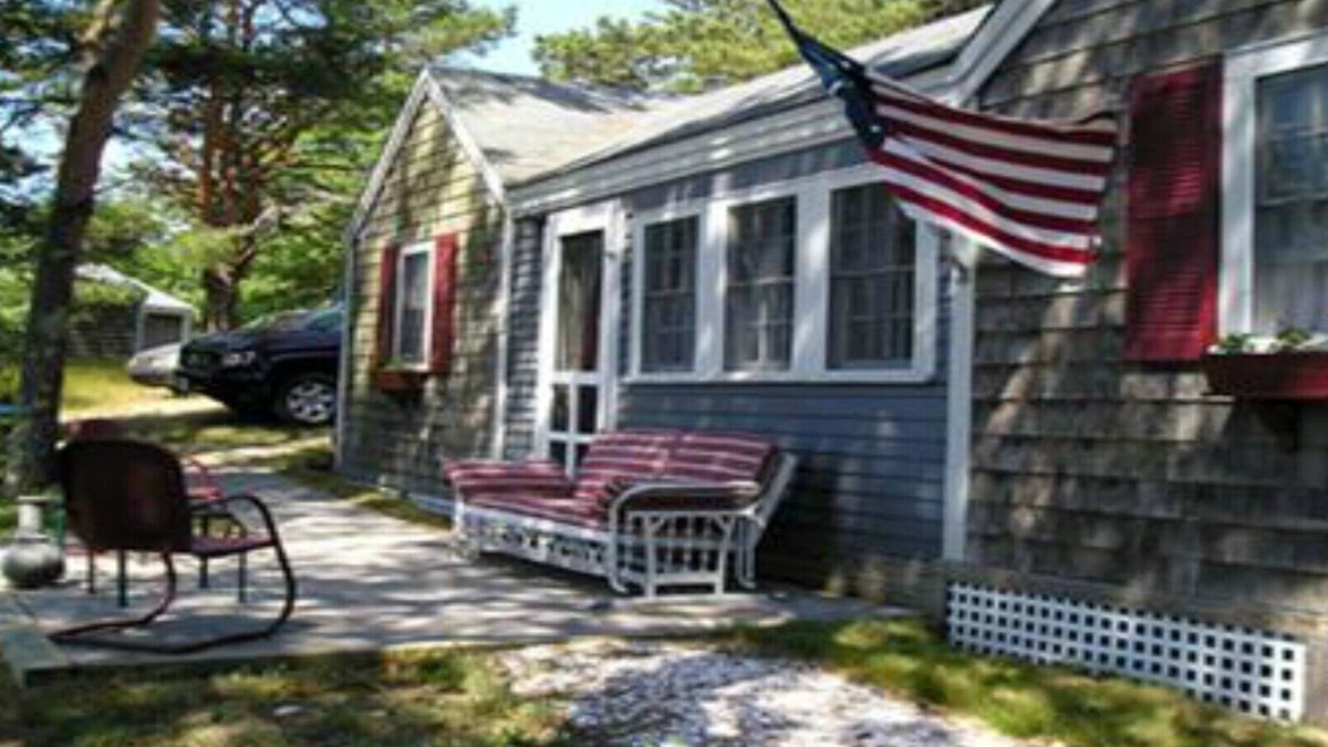 Truro Cottage | NEW KITCHEN BLUE CABINET, BACK SLASH, GRANITE COUNTERS, OUTSIDE RAIN SHOWER.
