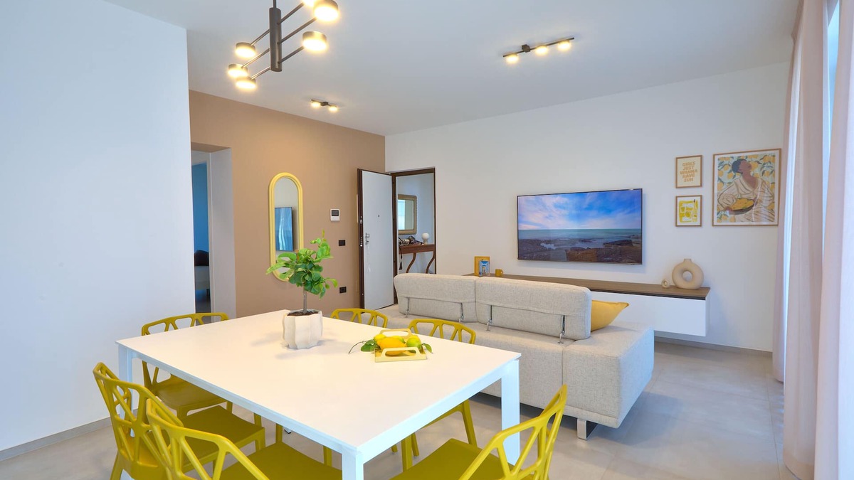 Vigliatore Apartment | New modern apartment sea and Aeolian Islands view with balcony and terrace