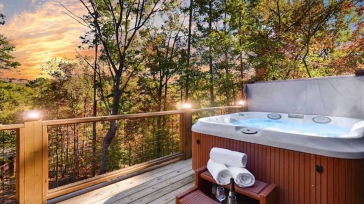 Ellijay Cabin | New-Modern-Private-Hottub-Fireplace-Resort Access-Pool-Fitness-View-Dog Friendly