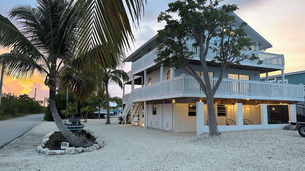 Little Torch Key House | New pool & Huge master suite! Open water views , 2 stories of wrap around decks