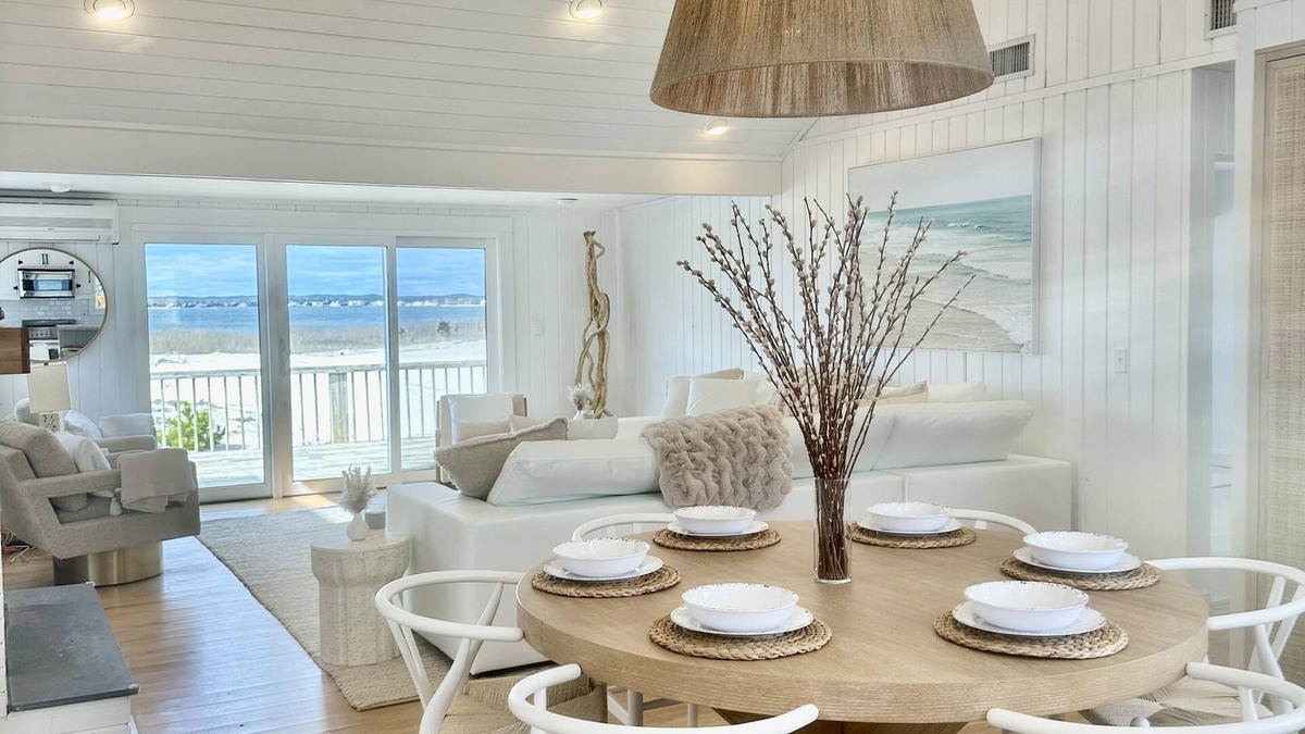 West Hampton Dunes House | NEW TO MARKET! Stunning Dune Road bay front, steps to private ocean access!