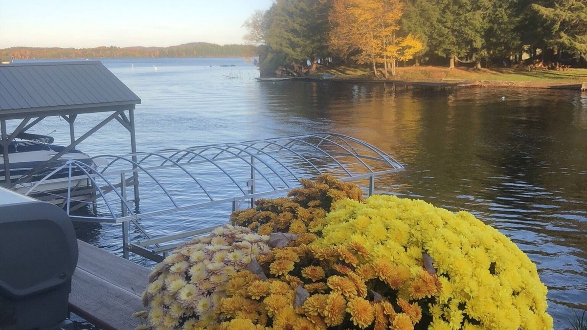 Old Forge House | New waterfront house with deck, dock, close to Old Forge, fireplace, , patio