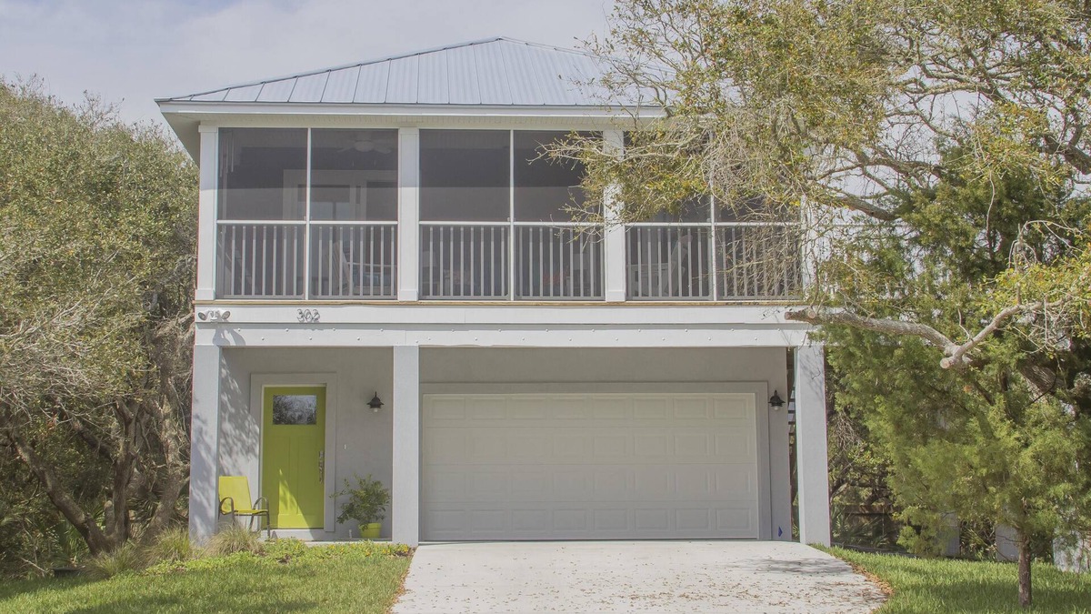 Vilano Beach House | Newer Home with Screened Balcony ~ Pet Friendly ~ Steps to the Ocean!
