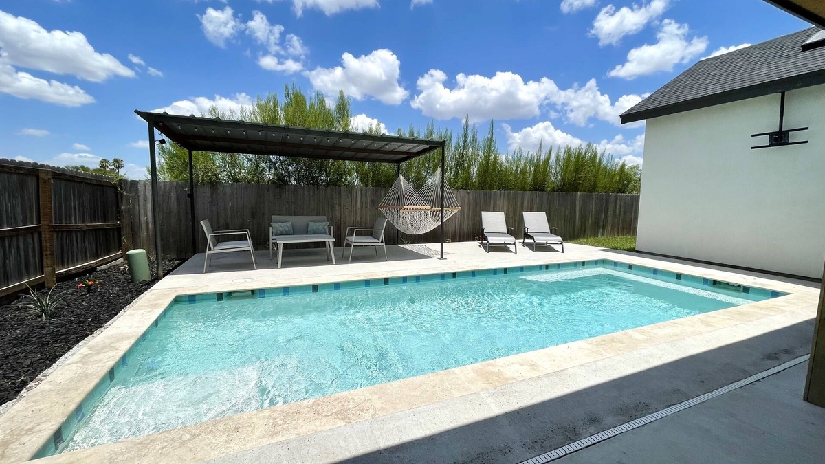 Pharr House | Newly built modern farmhouse w/private pool! Central location