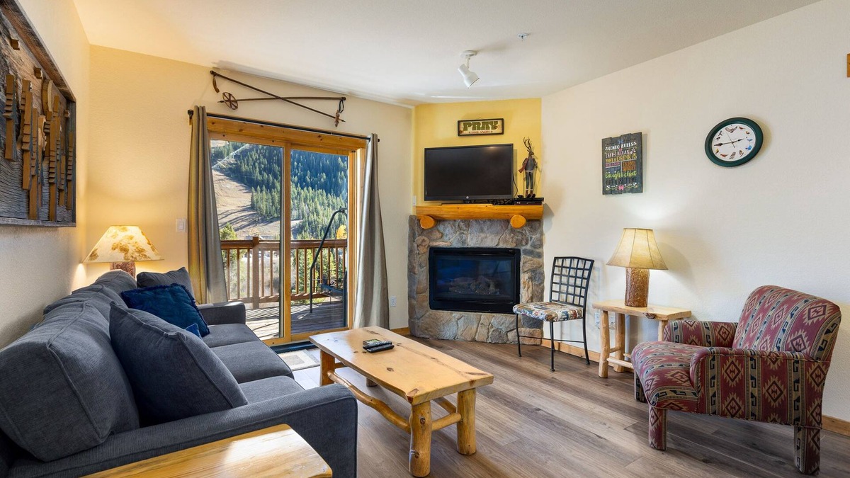 Mountain House Condo | Newly Updated Cozy Mountain Condo with Slopeside Views!