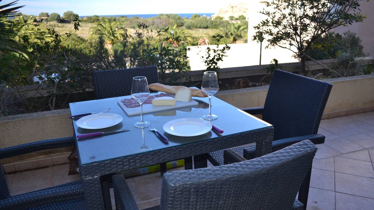 L'Ile-Rousse Apartment | Nice modern apartment air-conditioned ground floor with sea view, large terrace.