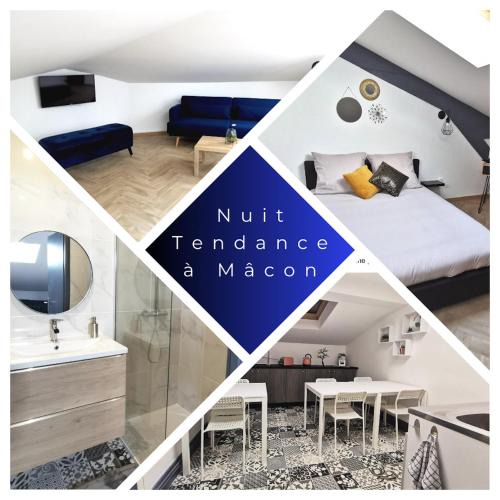 Macon Apartment | Nuit Tendance Mâcon - Chambre cosy centre ville H