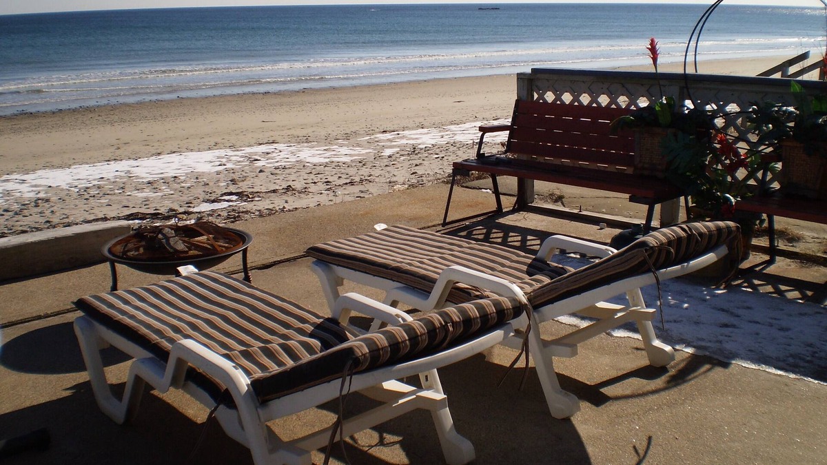 Wells Beach Condo | Ocean front directly on beach .