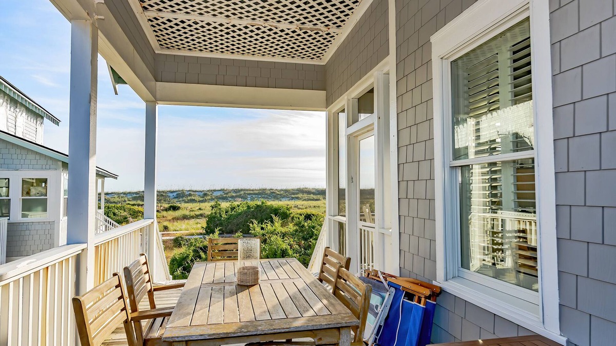 South Beach House | Ocean front duplex with master balcony overlooking the beach; newer six passenger golf cart
