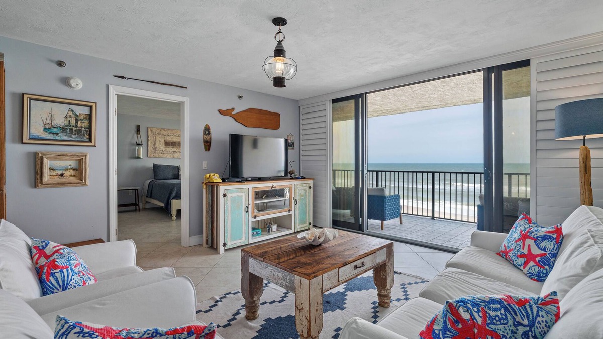 Bethune Beach Condo | Ocean View 2B/2B condo, pool, New Smyrna FL