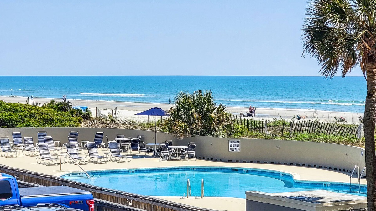 Arcadian Shores Condo | Ocean view condo, steps to the beach and super close to resort amenities!