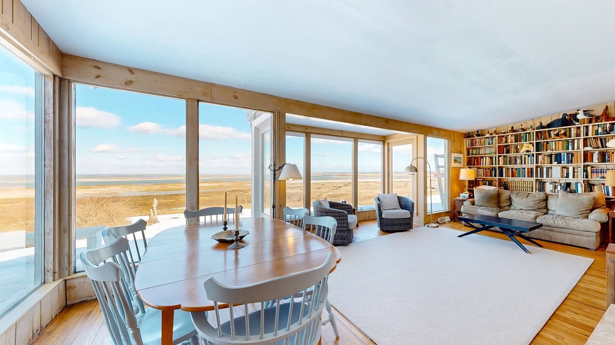 Barnstable House | Ocean-view home with private beach, streaming, grill, outdoor shower, deck, & AC