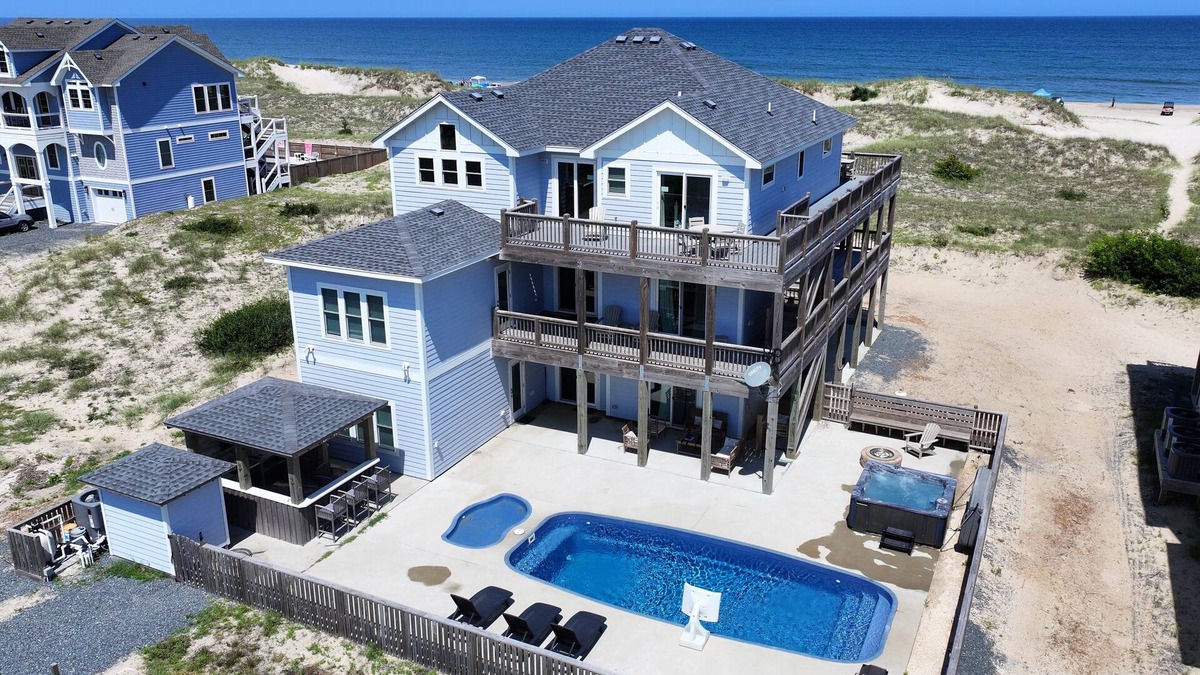 Carova Beach House | OCEANFRONT, Pool, 4-wheel drive area, Wild Horses, Ocean Views, Pool Table-4x2105, Blue Dune