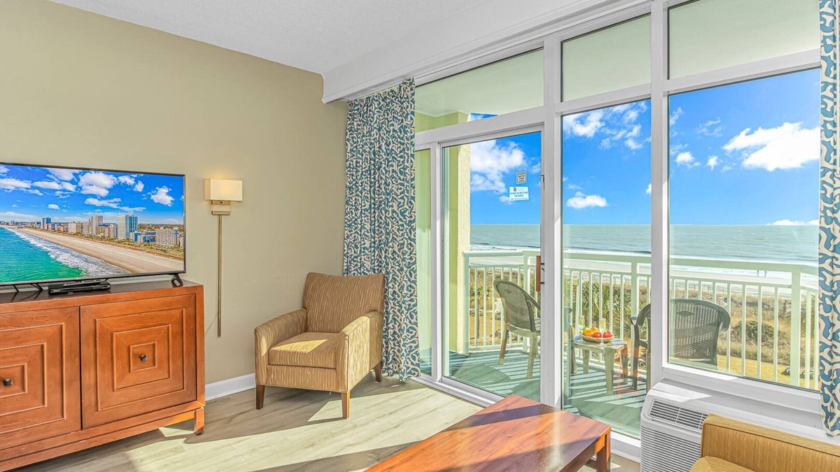 Golden Mile Condo | Oceanfront Studio With Massive Indoor Waterpark! Water Slides and More! Dunes Village Resort 347