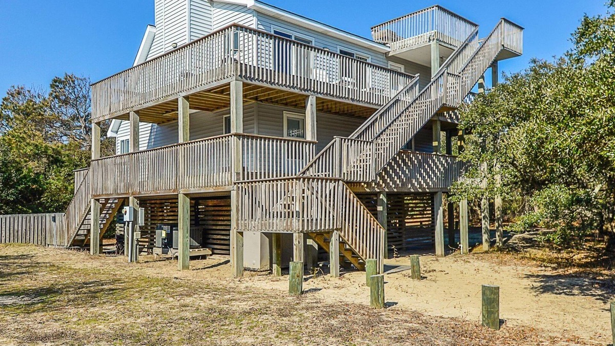 Carova Beach House | Oceanside, 5 BRs, Wild Horses, 600 ft to Beach Access, 4wheel Drive Area, 4x2398, The T House
