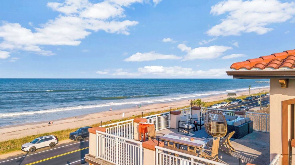 Flagler Beach House | Oceanview Rooftop Patio Overlooking Flagler Beach W Firepit, Game Room, Bikes