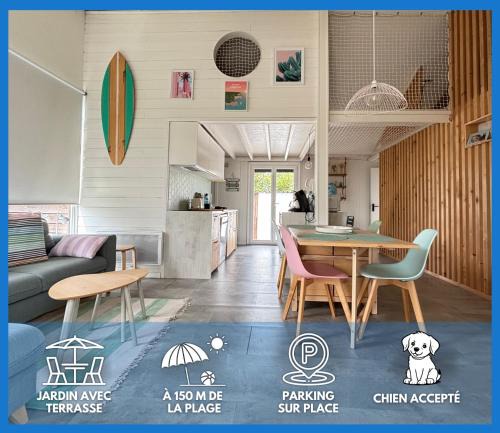La Celle-sous-Gouzon House | Olivia Plage, charmante maison lumineuse bien équipée à 100 m des plages du débarquement, à Asnelles proche Arromanches, jardin, deux belles terrasses, parking