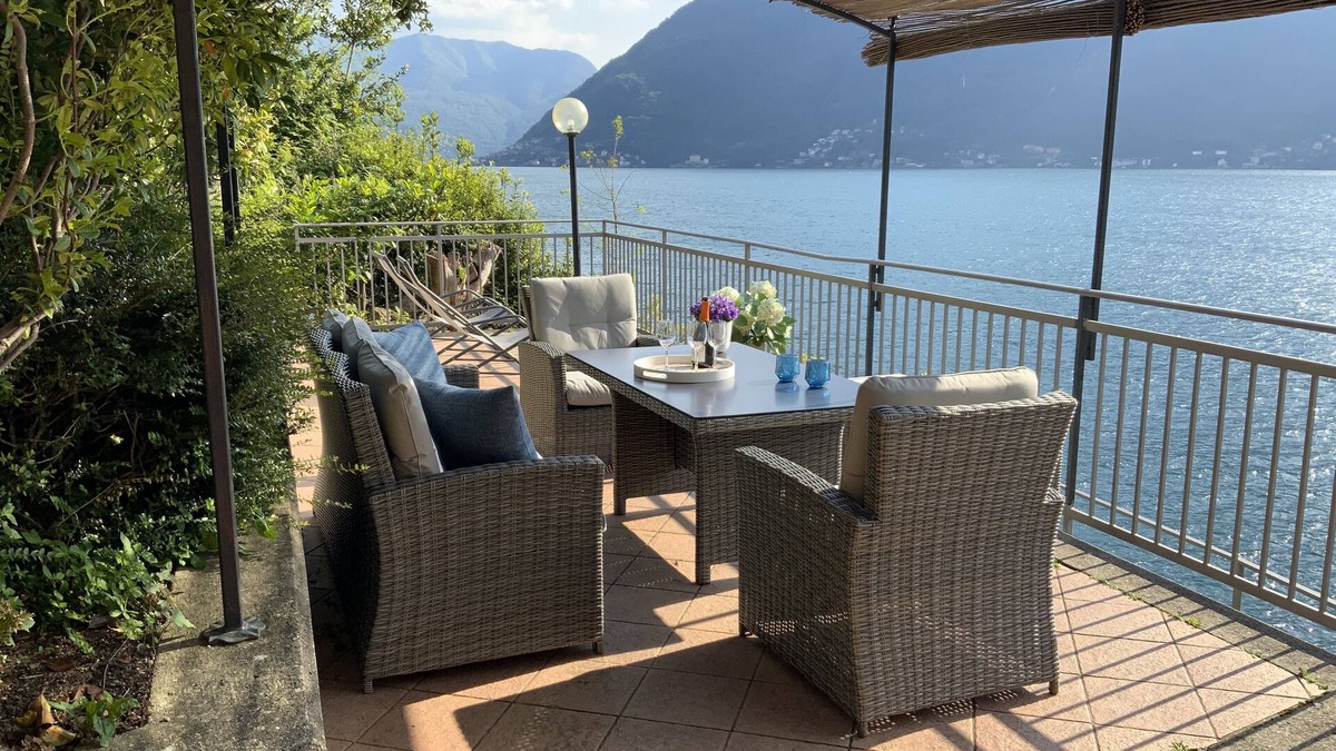 Nesso Apartment | Outdoor Veranda w Lakefront Views, Lake Access & Swimming Dock