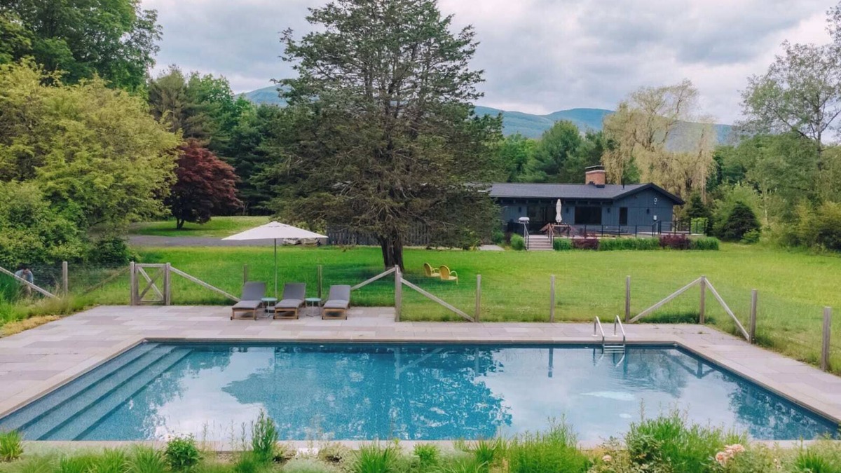 Saugerties House | Overlook Meadow: Pool, Hot Tub + Mountain Views