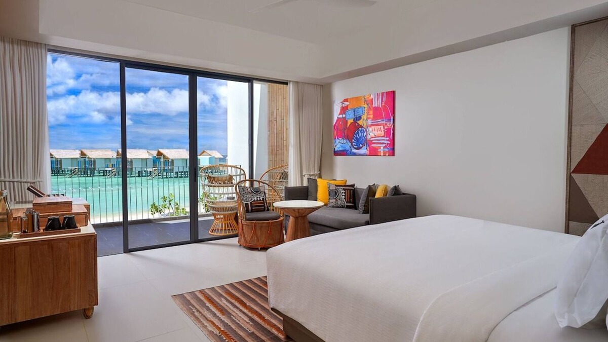 Farukolhufushi Island Hotel | Overwater Studio with Balcony & Rock-Inspired Style