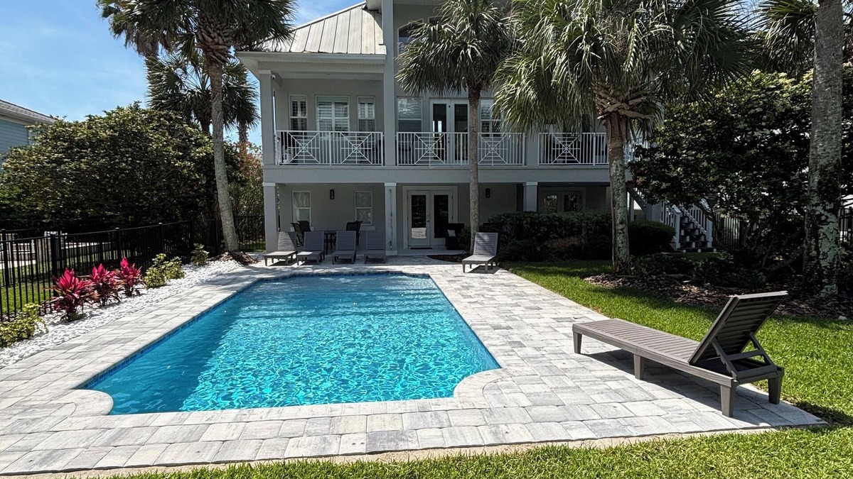 Palm Coast House | Palm Coast Paradise - 5BR 4BA, Private Pool, 1 Min walk to Beach, Family Retreat