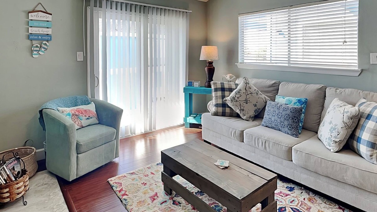 Galveston Condo | Palms at Cove View 212- Blissful Thinking | Cozy Condo w/Water Views