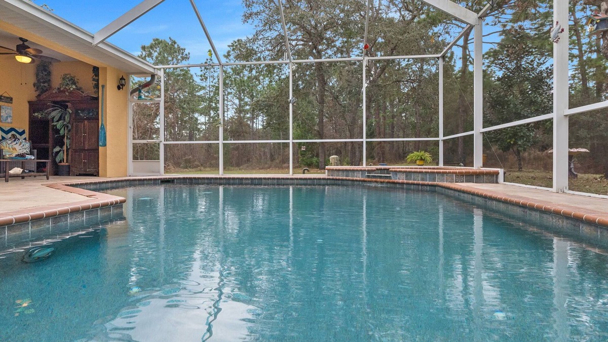 Brooksville House | Paradise found! Private heated pool spa . 3700 sq ft of luxury on 2+ acres!