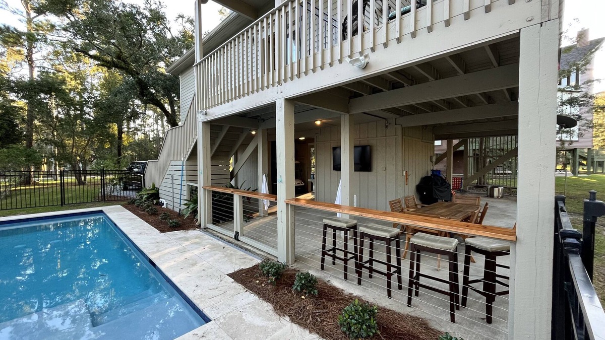 Pass Christian House | Pass Christian Waterfront w/Private HEATED Pool & Beautiful Back Porch