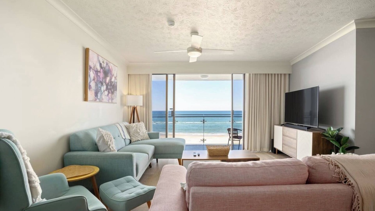 Palm Beach Apartment | Pastel Drift Beachfront Haven by Dining and Parks