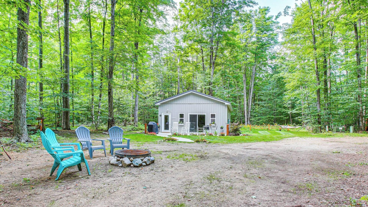 Almira Township House | Patio, Grill + Fire Pit: Traverse City Home