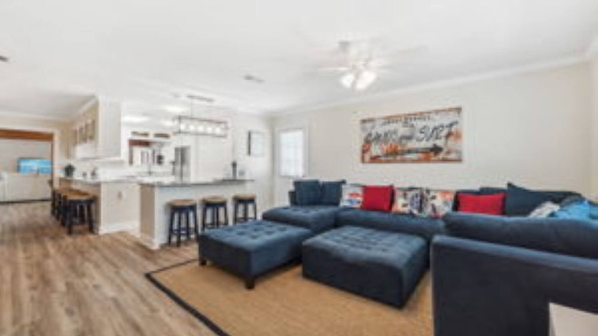 Gulf Lagoon Beach House | PCB home with 2 living rooms. Great for families-couples! Private beach yard