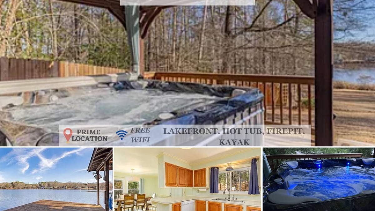 Wise House | Peaceful Lakefront Home w/Hot tub, Dock, Firepit, Kayak, Cornhole, Ramp nearby