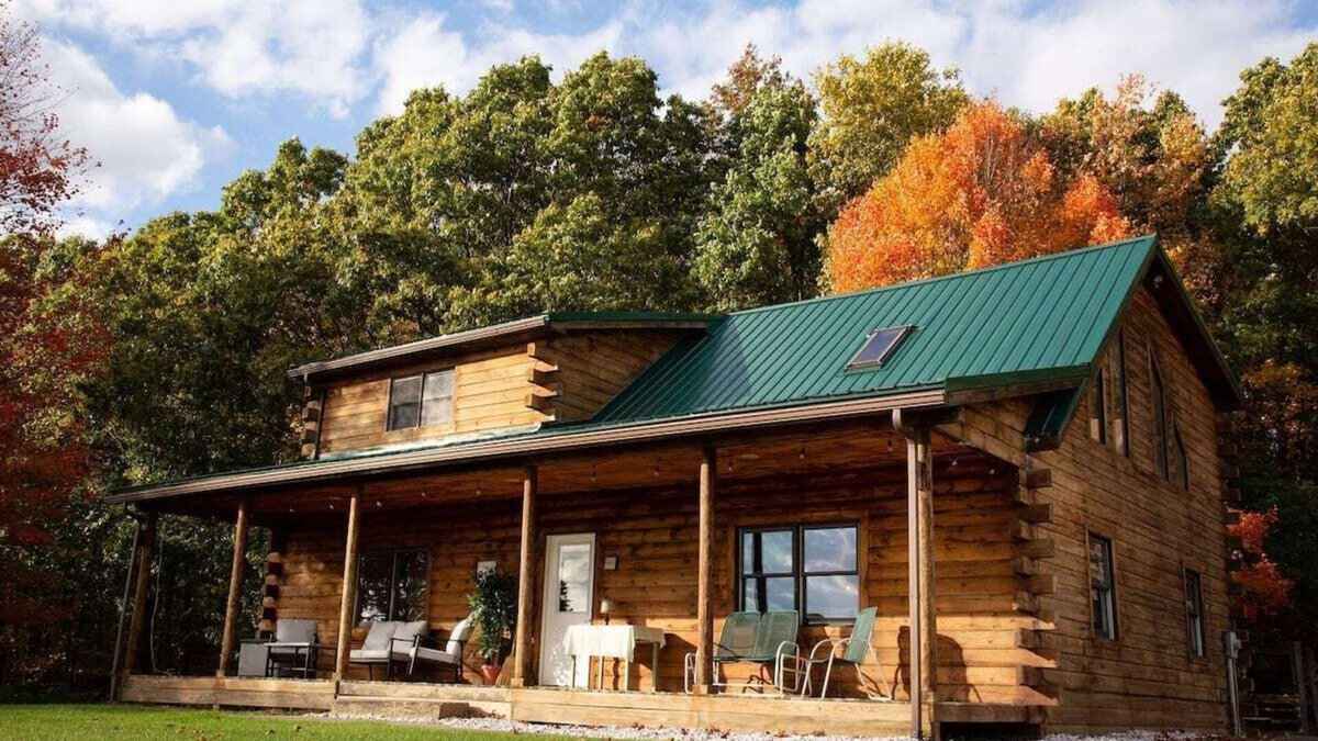 Slippery Rock House | Peaceful log home retreat.