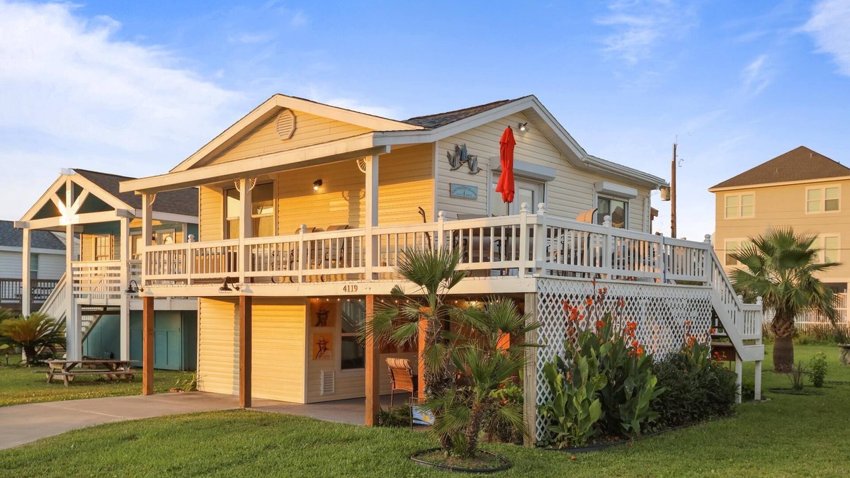 Galveston House | Pelicans soar! Oean view and steps to the beach. Remodeled & pet friendly too.