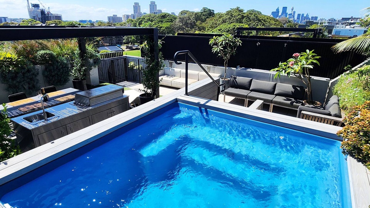 Waterloo Apartment | Penthouse perfection with private rooftop pool paradise. 2 bed, 2 bath, parking