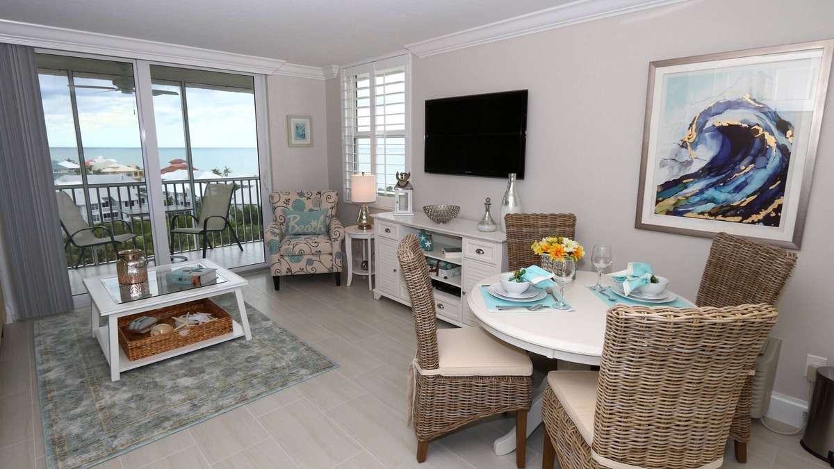 Bonita Springs Condo | Penthouse Studio with Gulf Views, completely remodeled and beautifully appointed