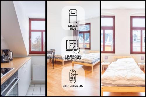 Sonnenberg Apartment | Perfekt für Gruppen mit Waschmaschine, Einzelbetten, Küche