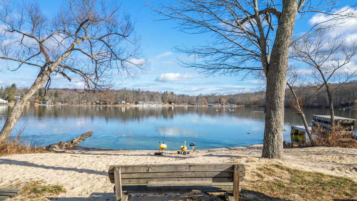 Peach Lake House | Pet Friendly Lake Cottage w/Fireplace & Fire Pit W/D