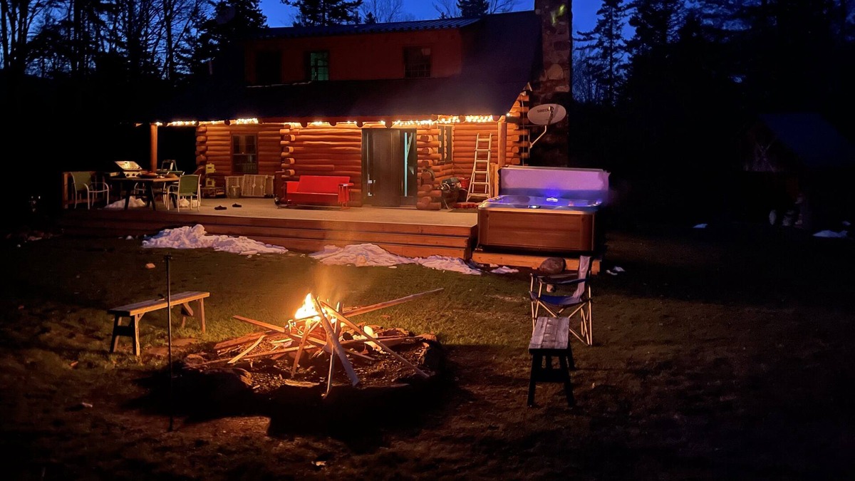 Stratton Cabin | Pet-friendly log cabin with hot tub near hiking, fishing, etc.