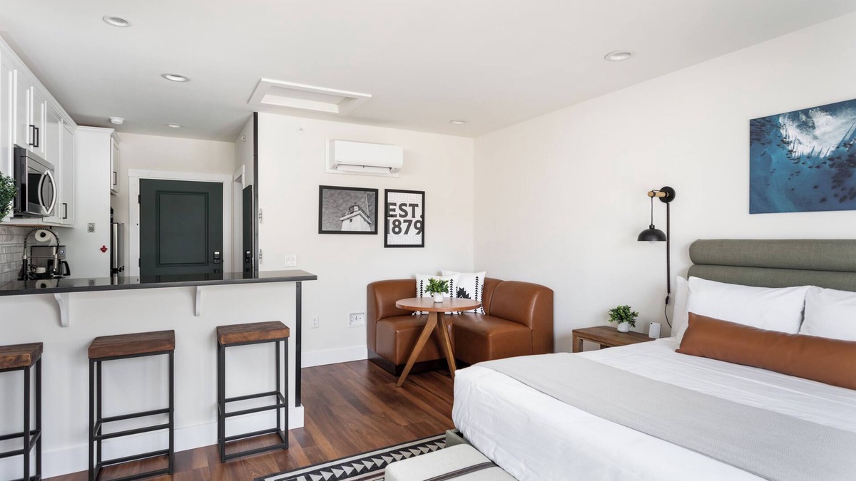 Bellaire Apartment | Pet-Friendly Studio in New Boutique Resort w/Hot Tubs, Sauna, Fire Pit, & More!