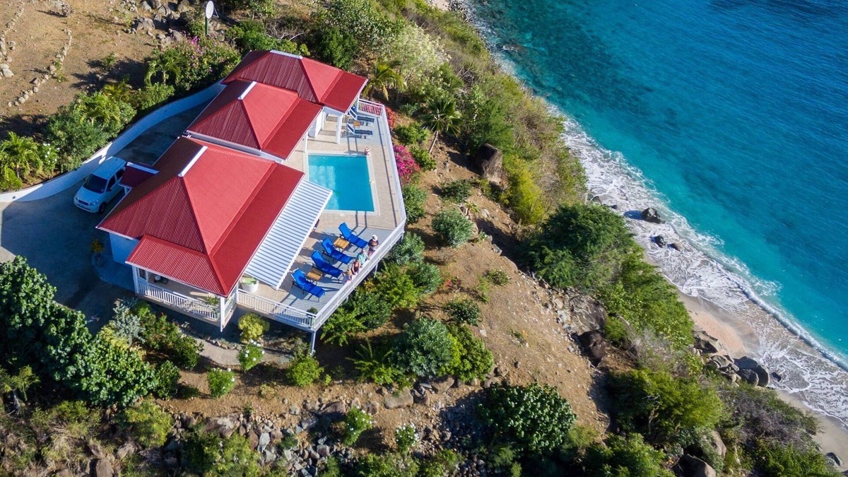 Lurin Villa | Picturesque Villa W/Beautiful Sunset Views Directly Over Shell Beach & Gustavia