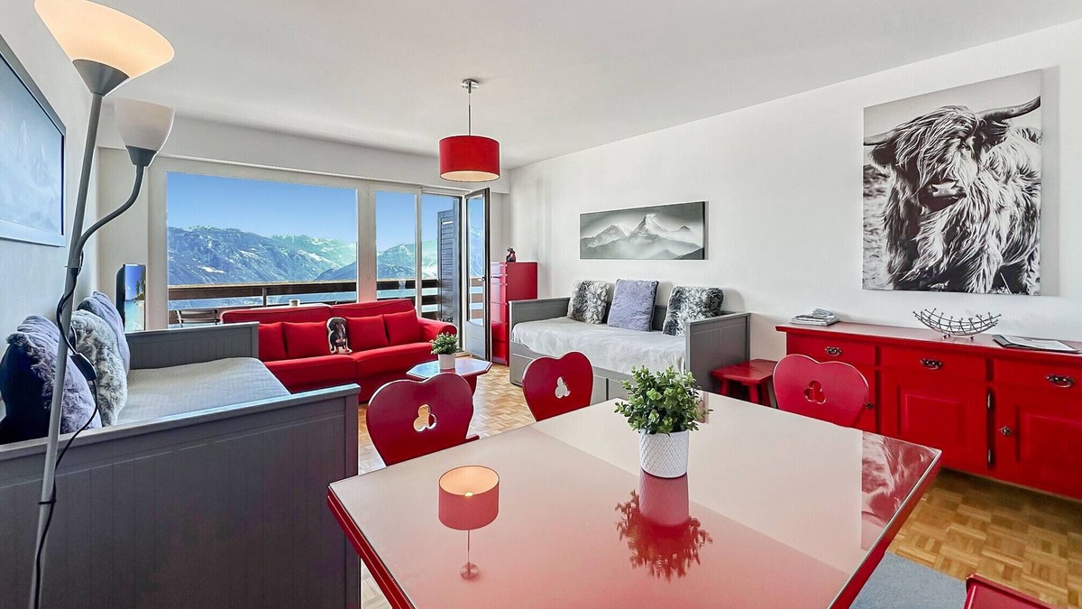 Randogne Apartment | Pied-à-terre in Crans-Montana, pool and view - Swi