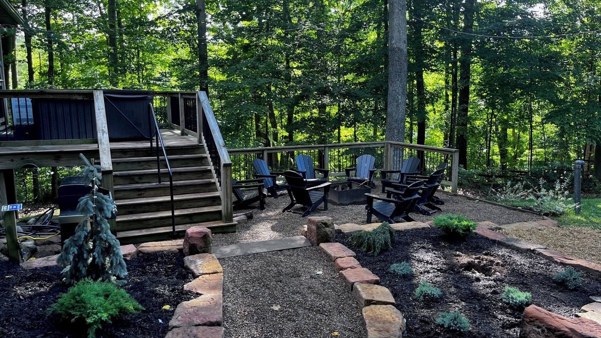 Butler Cabin | Pine Lane is your cozy, pet-friendly escape -w/hot tub, fire pit, & peaceful vibes near Mohican