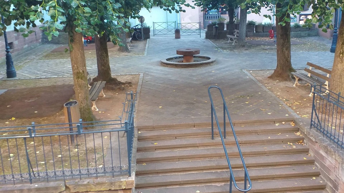 Saverne Apartment | "Place Monet", a pretty, tree-lined square in the center of town.