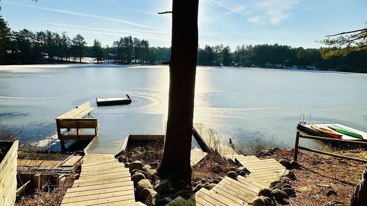 Brantingham House | Pleasant Lake House with private docks and large decks!
