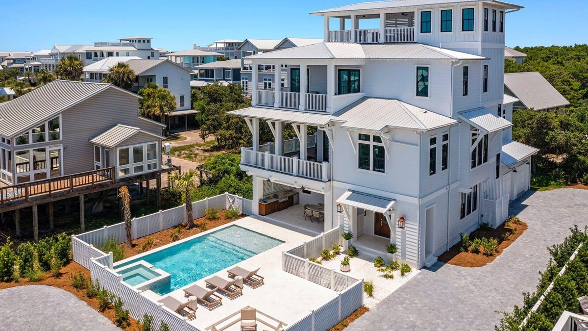Inlet Beach House | Pompano Paradise - 30A Vacation House with Ocean Views, Private Pool & Golf Cart