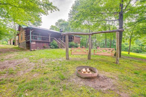 White Cottage House | Pond and Fire Pit Charming Log Cabin near Blue Rock